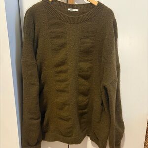 Black Crane Olive Waterfall Sweater